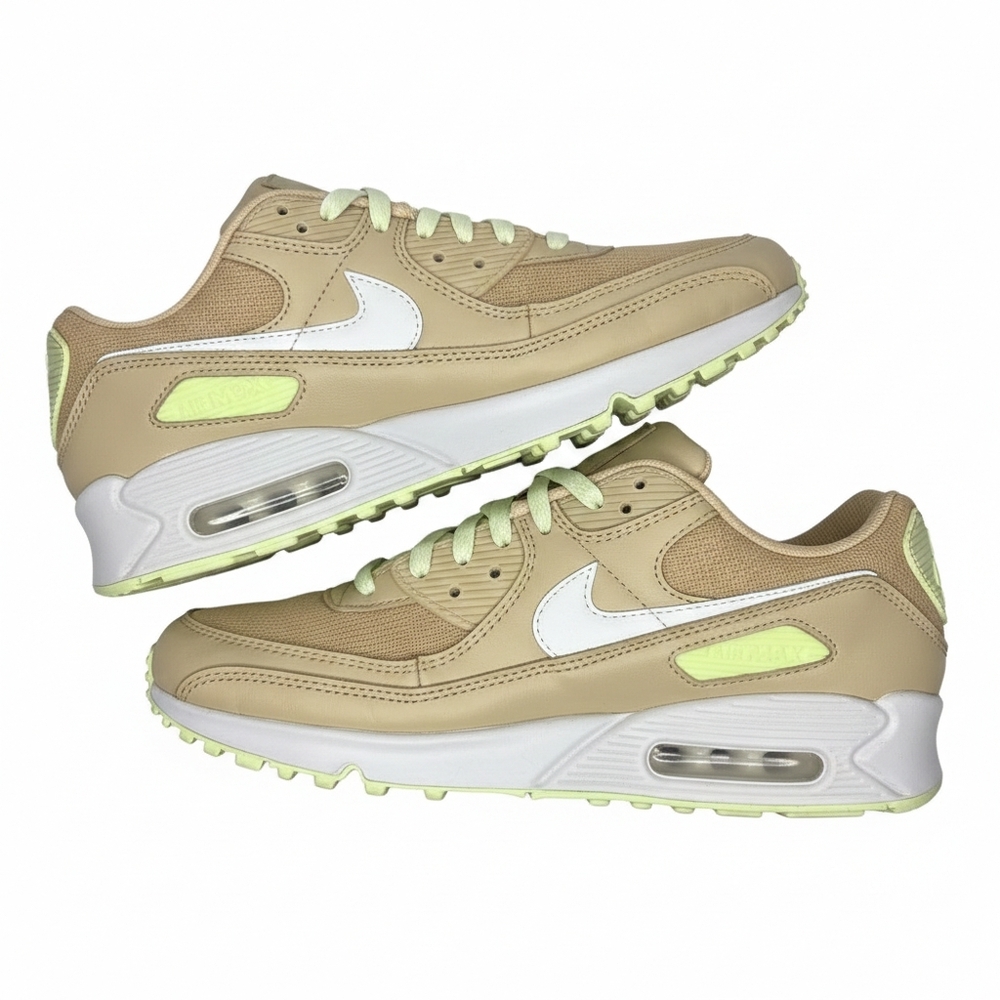 Nike Air Max 90 Men's Sz 11.5 "Sesame" Tan Beige Volt Green DD9677-200